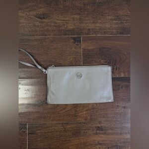 Michael Kors Gray Pebbled Leather Wristlet